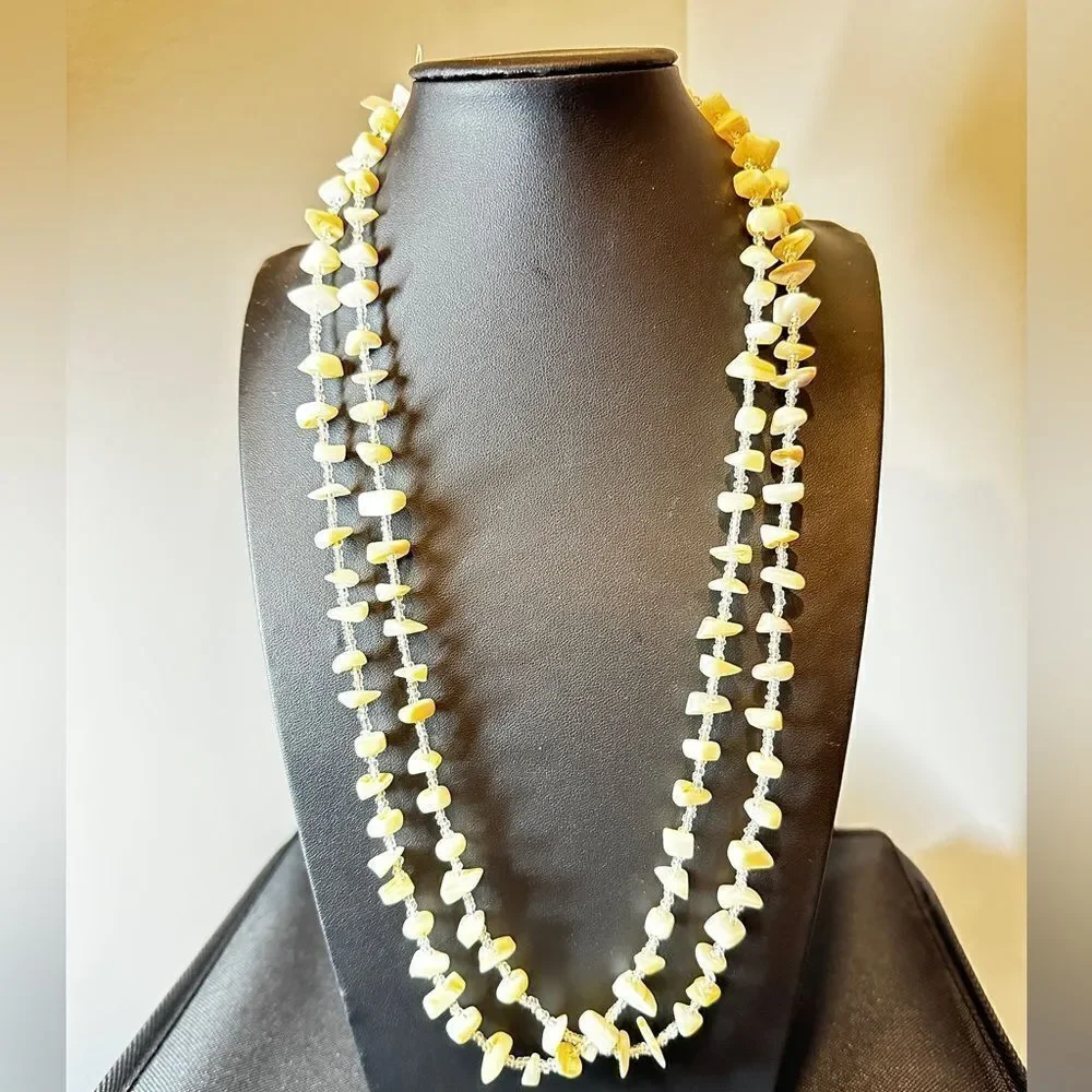 42” of genuine shell and seed bead necklace!